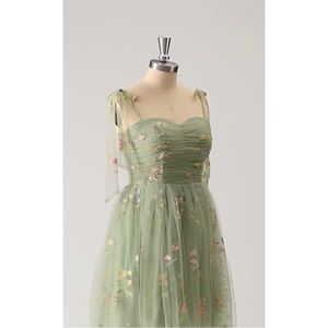Sage Floral Tulle Dress (XL)